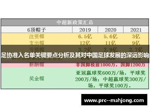 足协准入名单关键要点分析及其对中国足球发展的深远影响